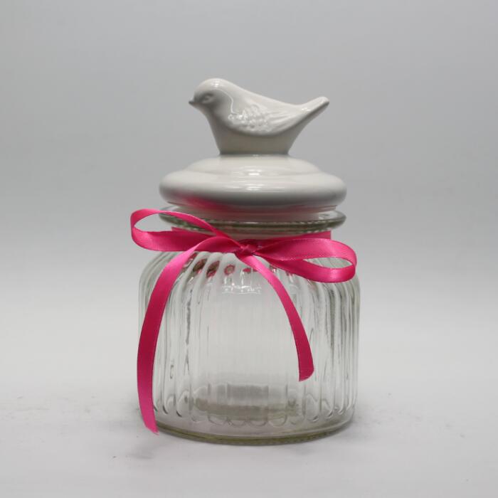 glass storage jar with ceramic lids in different capacity