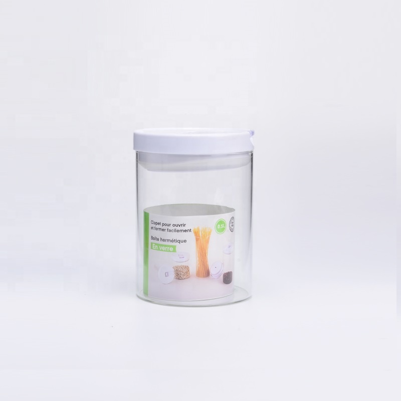 glass storage jar with lid food candle candy storage glass jars