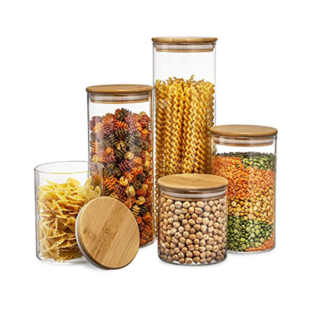 glass tea coffee sugar jars / sealable glass containers / glass canisters with airtight lids