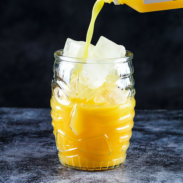 glass tiki jar glass beer cup on stock