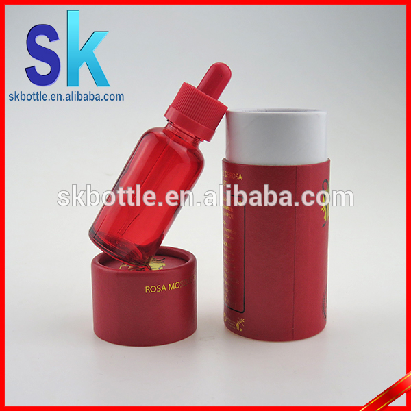 glass vaper oil bottle with kraft paper tube e liquid 30ml glass dropper bottle with cardboard tube