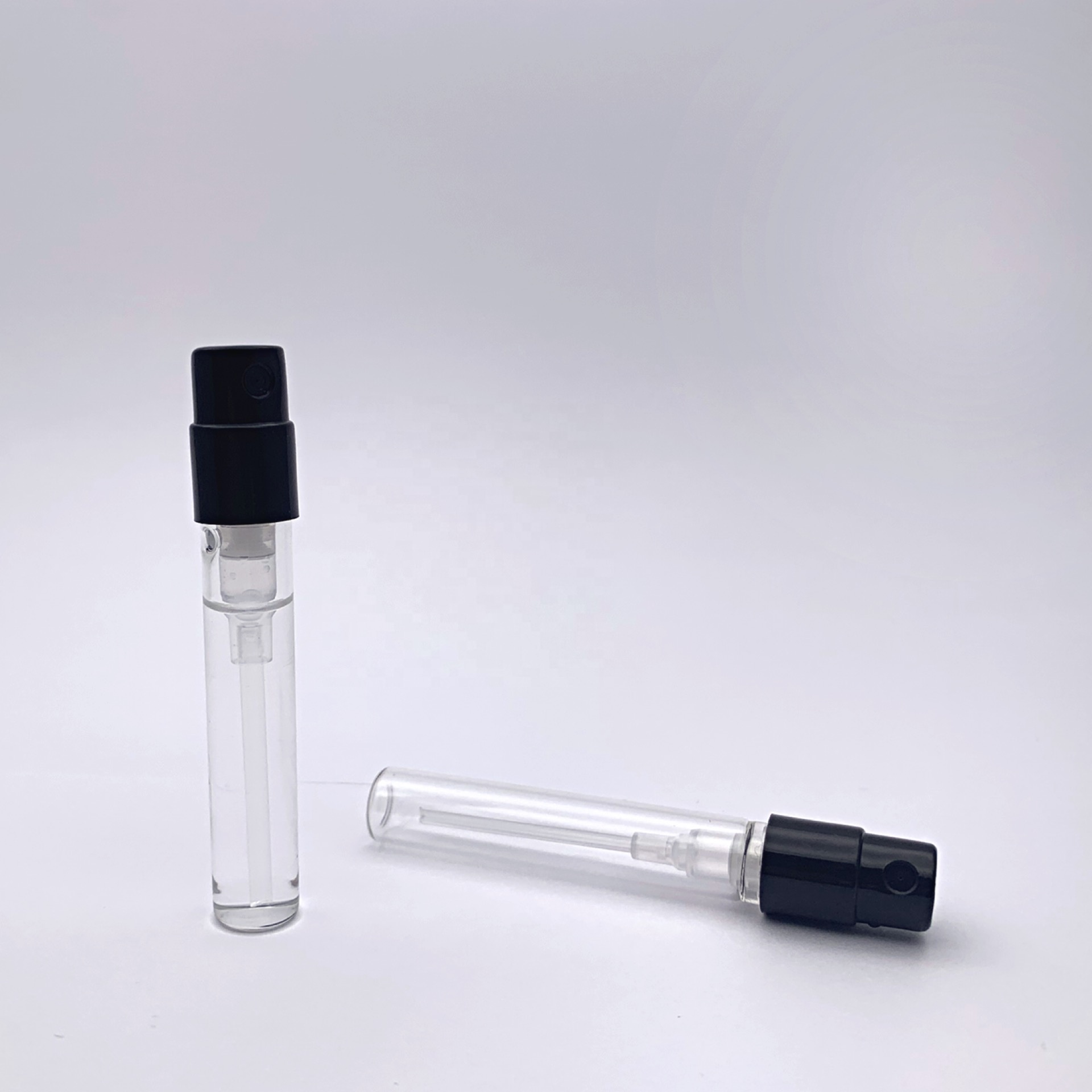 glass vials 1.5ml crimp neck glass bottles mini spray glass bottles with plastic pump