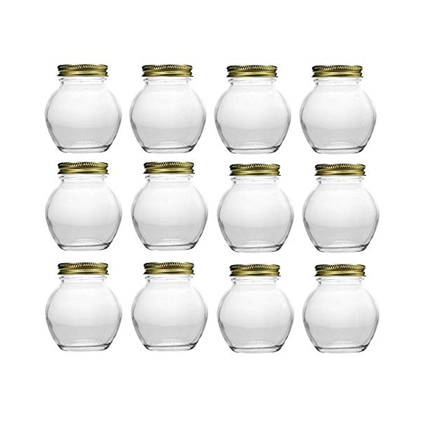 globe spherical glass jar with lids round  8 oz 6 oz  for honey
