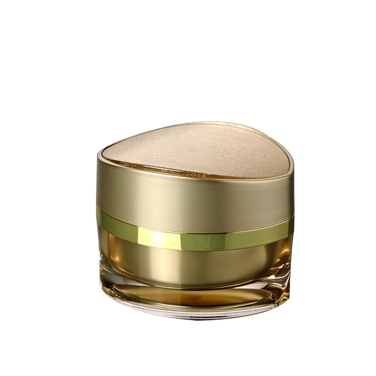 gold acrylic jar  for cosmetics15g 30g 50g new product factory price nail supplies unique shape double walled nail supplies jar