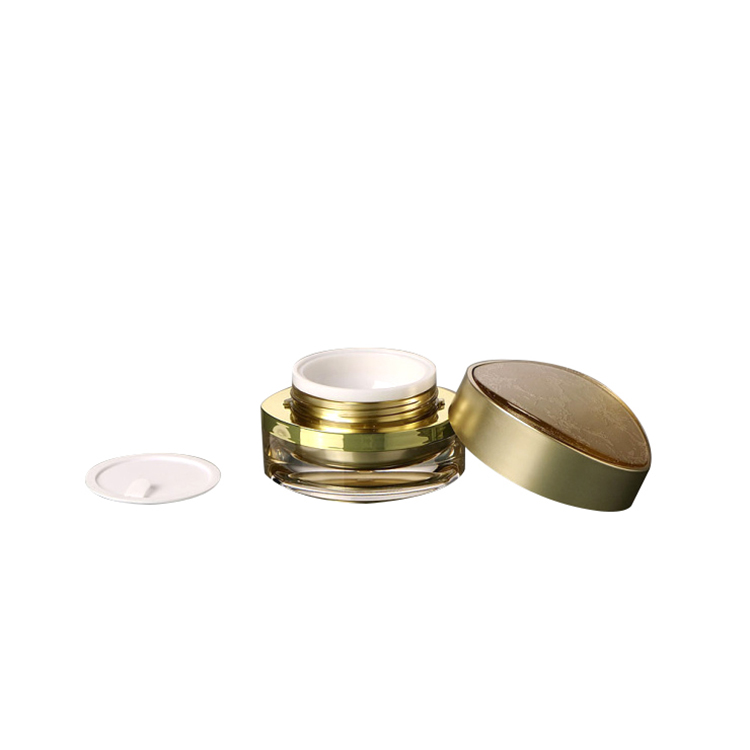gold acrylic jar for cosmetics15g 30g 50g new product factory price nail supplies unique shape double walled nail supplies jar