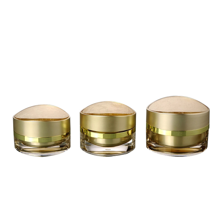 gold acrylic jar for cosmetics15g 30g 50g new product factory price nail supplies unique shape double walled nail supplies jar