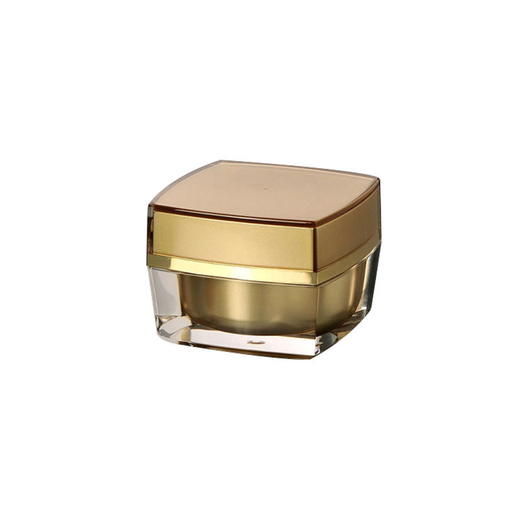 gold acrylic jar for cosmetics15g 30g 50g new product factory price nail supplies unique shape double walled nail supplies jar