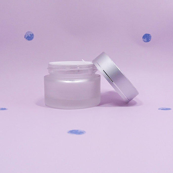 gold aluminum lids custom white glass cosmetic packaging jar 100ml