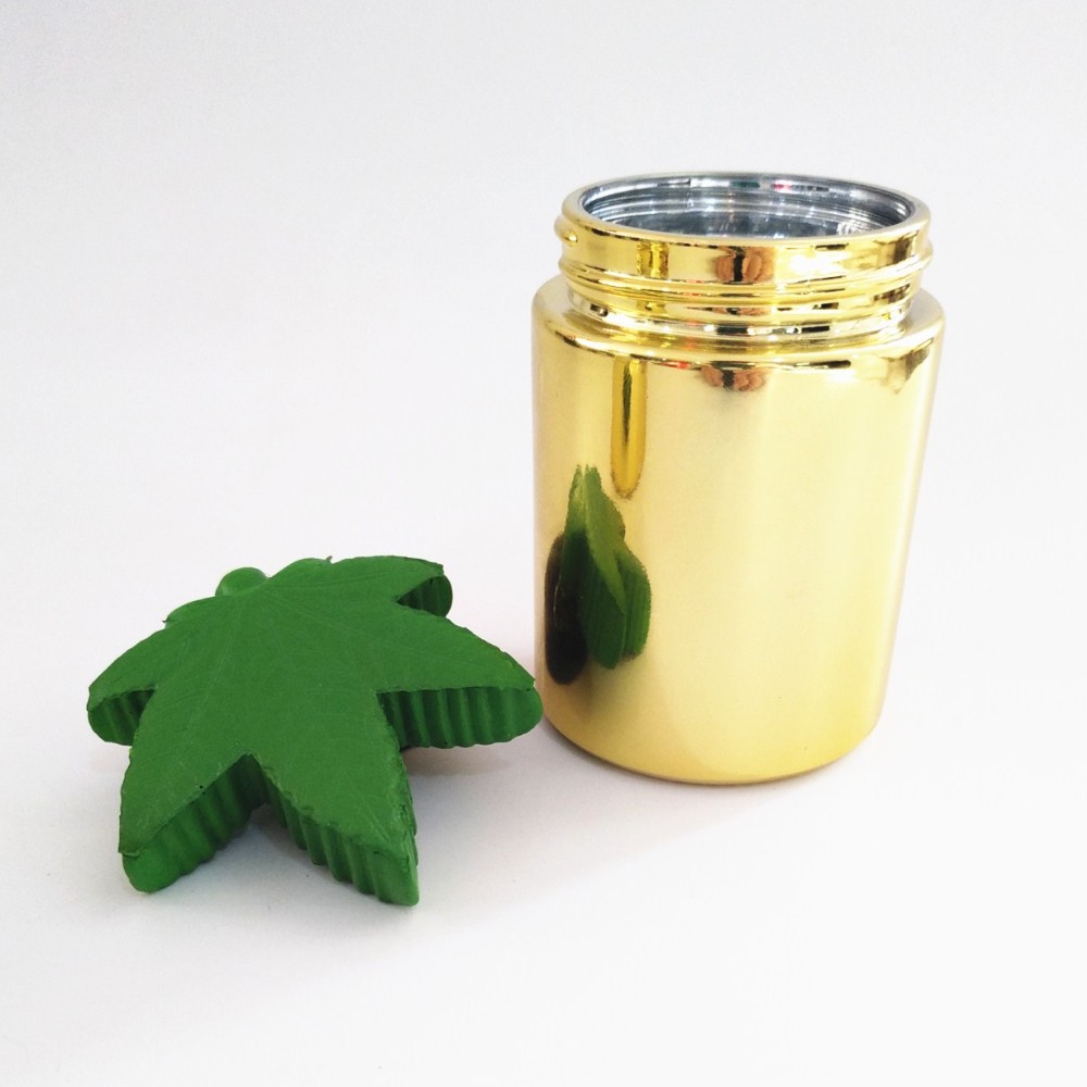 gold child resistant cap small 1oz 4oz 5oz glass jar shiny silver plastic screw lid jars packaging