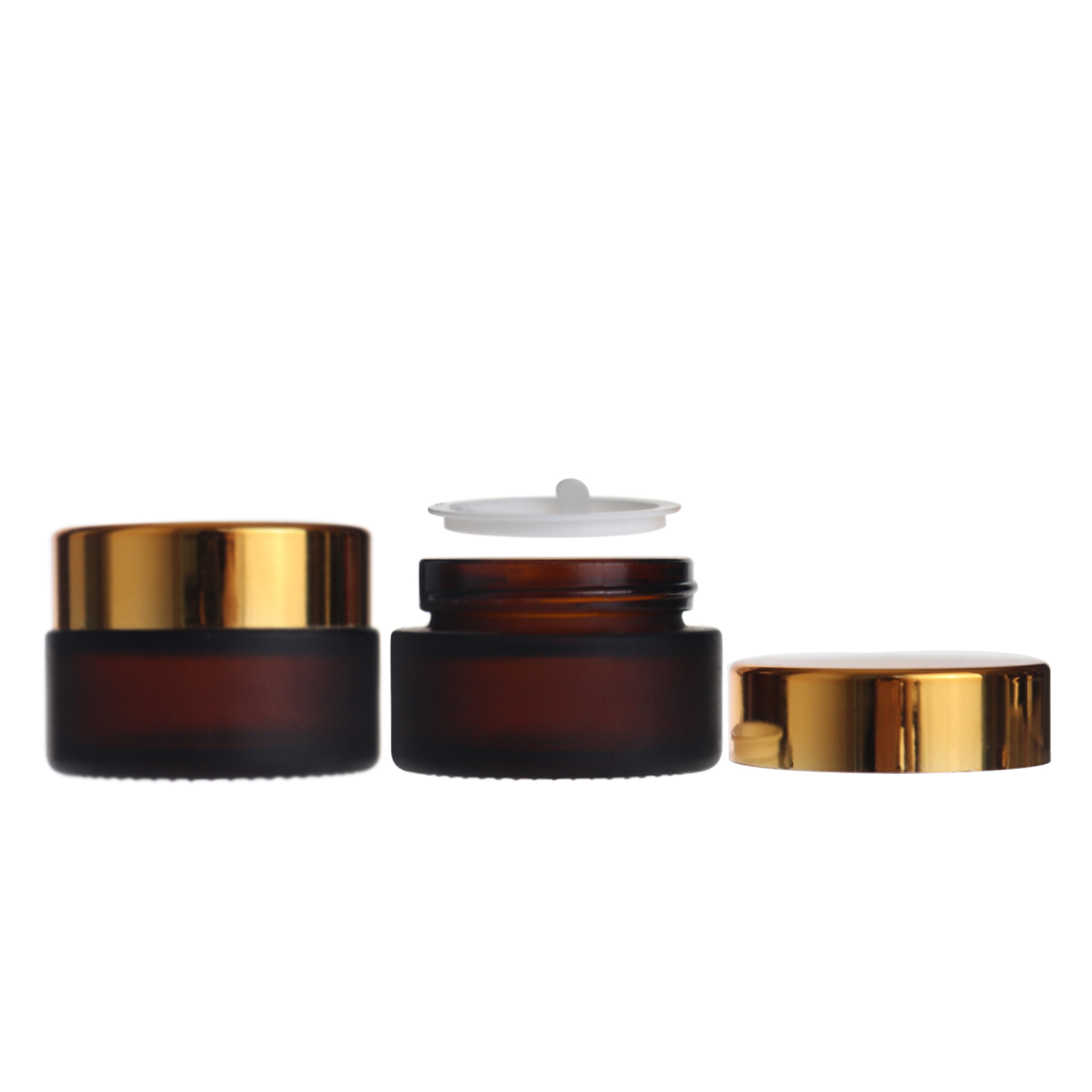 gold lid 20ml 20g matte jar cream cosmetic jar amber frosted bottle