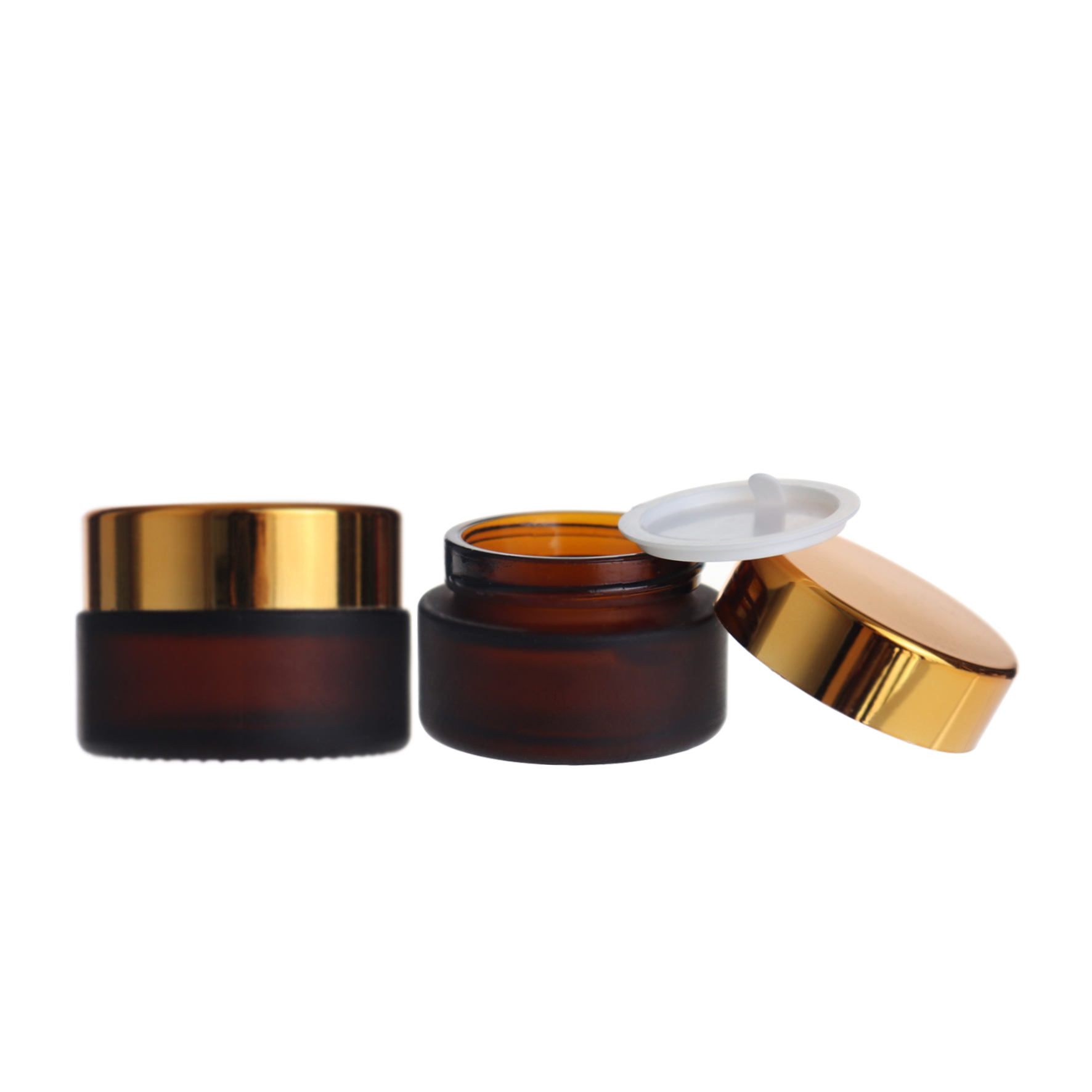 gold lid 20ml 20g matte jar cream cosmetic jar amber frosted bottle