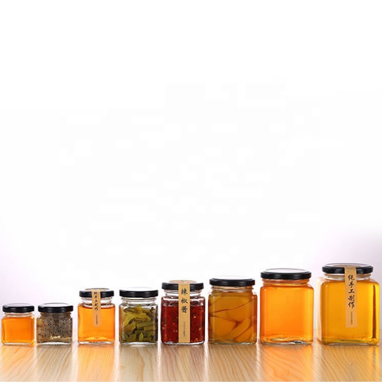 gold lid sealing type 200ml 8oz square glass jars for food and ported meat paste jam liquid canning marmalade homemade foods nut