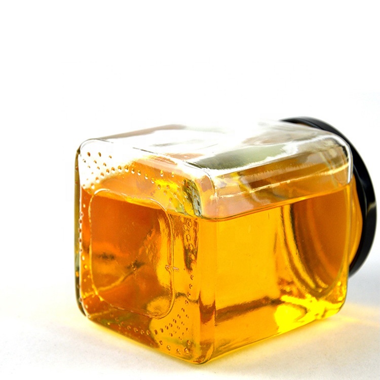 gold lid sealing type 200ml 8oz square glass jars for food and ported meat paste jam liquid canning marmalade homemade foods nut