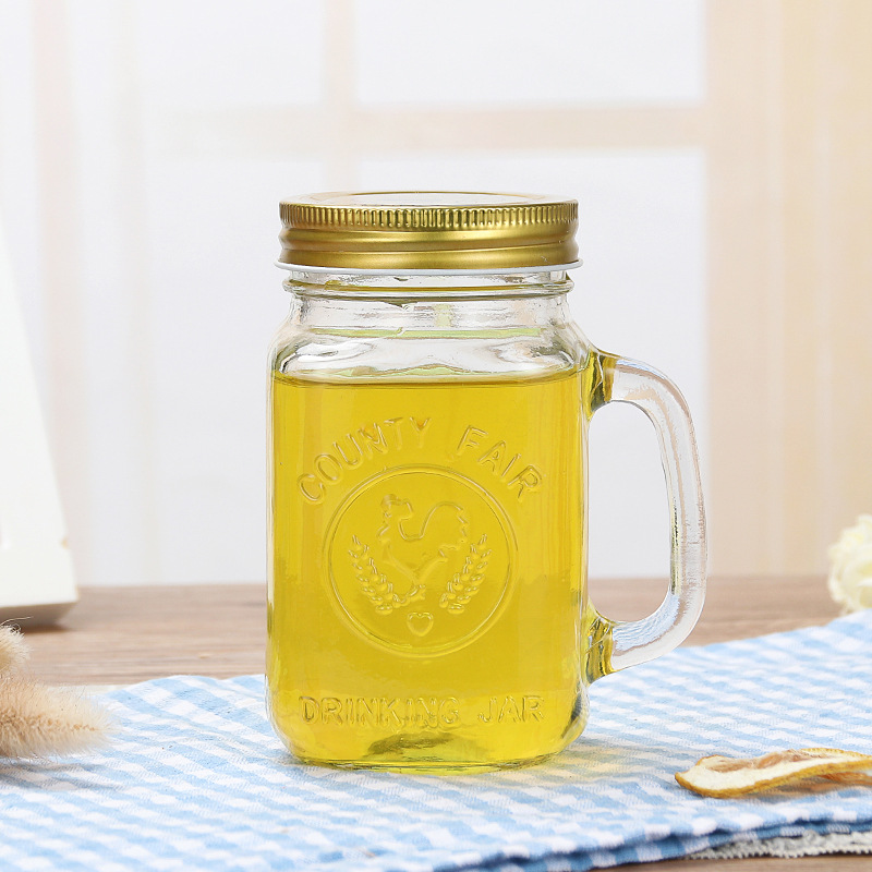 gold mason jar mould with lid and straw