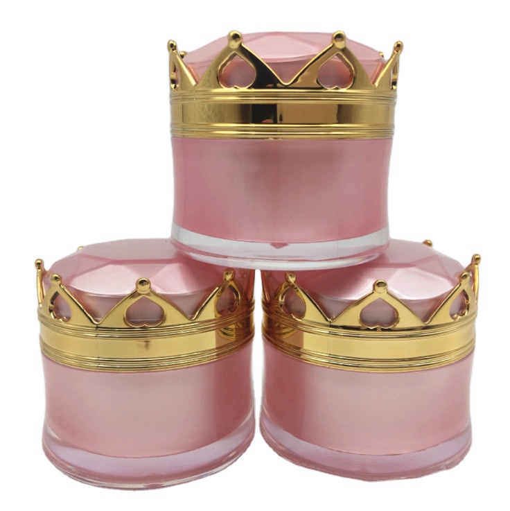 gold pink 5g 10g/15g/30g/50g/30ml/50ml luxury acrylic cream jar container crown cream bottle cosmetic jar for skin care