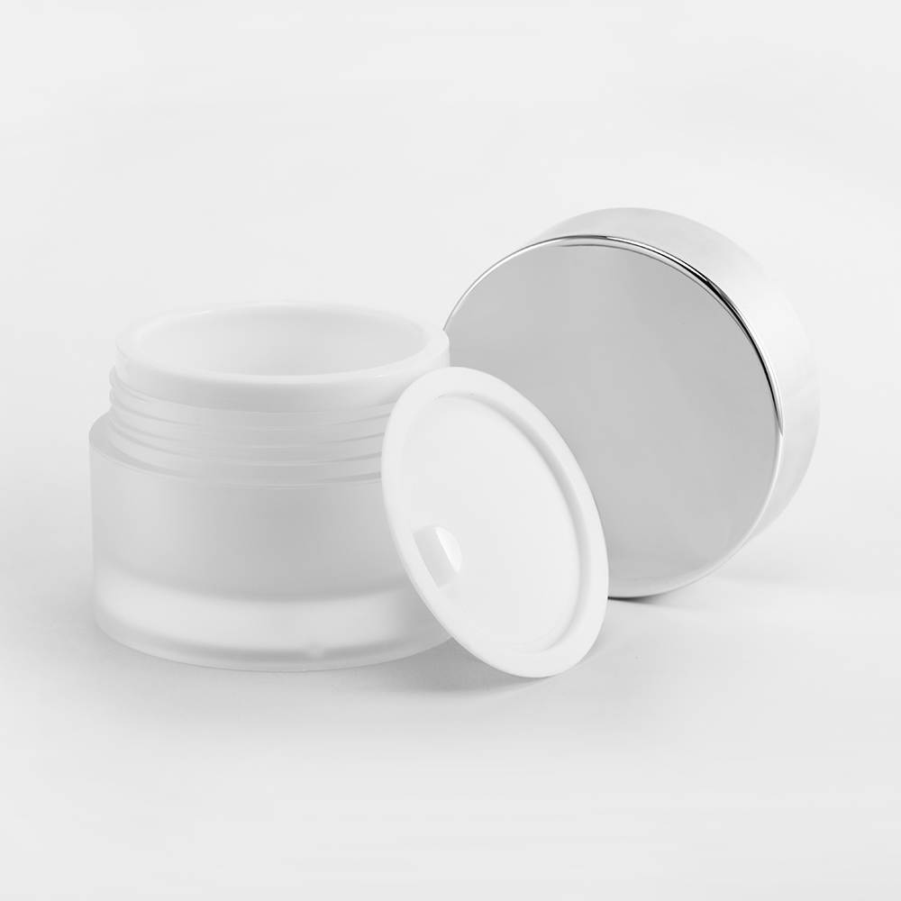 gold silver cap frosted 50g acrylic round scrub jar cosmetic cream container in stock