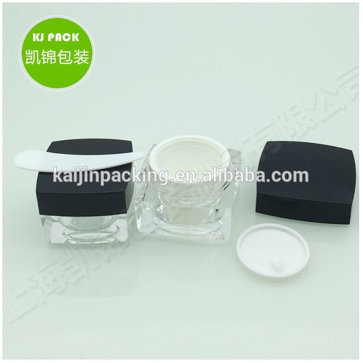 gold silver color 5g 10g square cosmetic jar plastic for trial,cosmetic trial pot 5ml 10ml