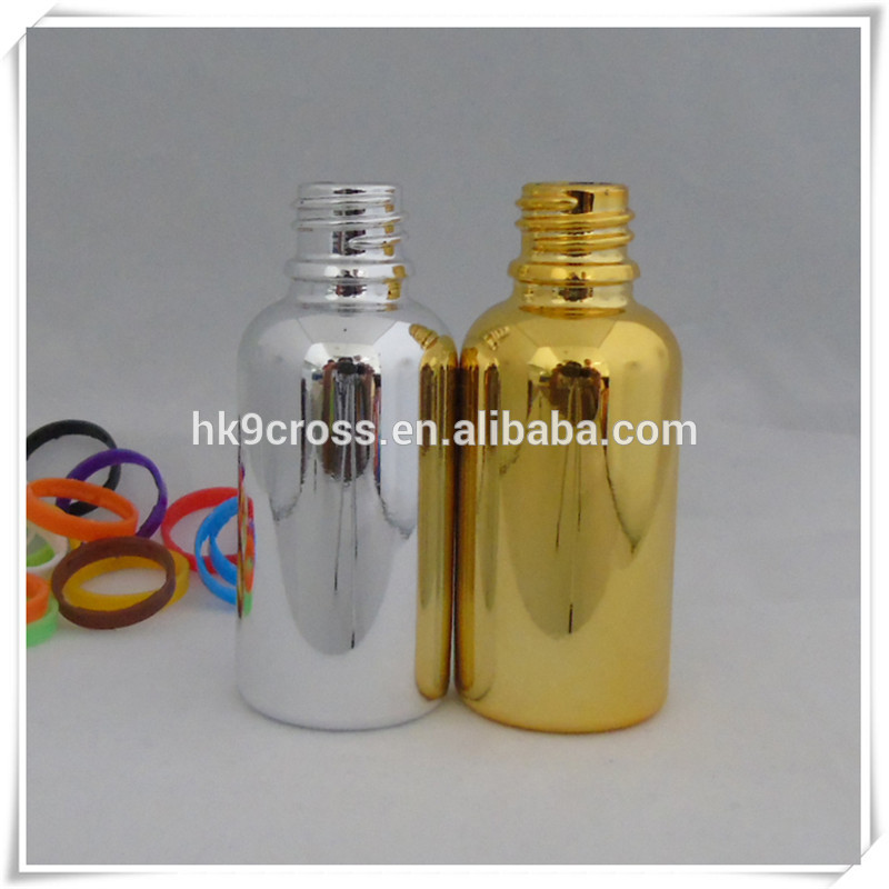 gold silver luxury essential oil 30ml glass container e liquid dropper hair oil beard oil glass bottle