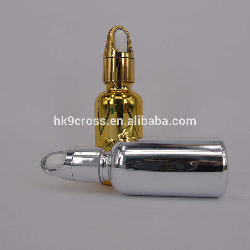 gold silver luxury essential oil 30ml glass container e liquid dropper hair oil beard oil glass bottle