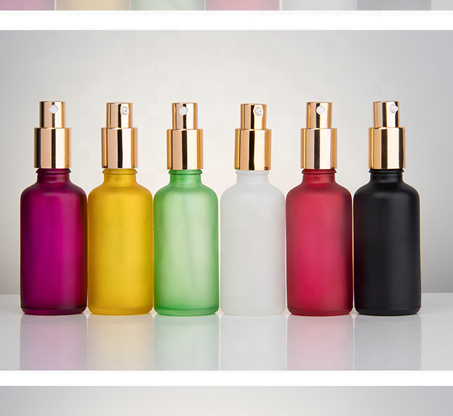 gold top special colorful matte boston 5ml 10ml 15 20ml 30ml 50ml 100ml gel cosmetic skin care lotion glass bottle spray