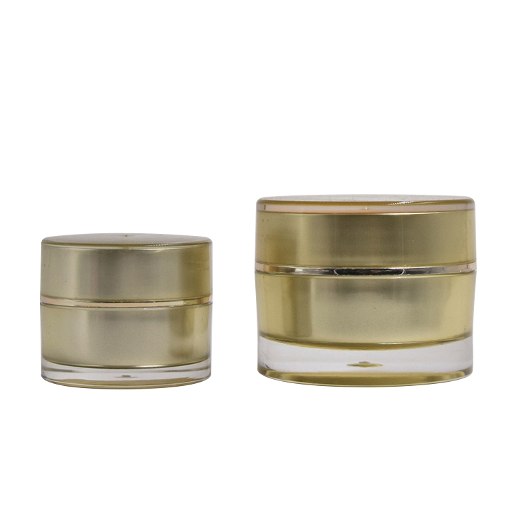 golden cylinder 5g 10g 15g 30g 50g 100g 150g 200g jar round plastic acrylic cosmetic face cream butter sleeping mask jar
