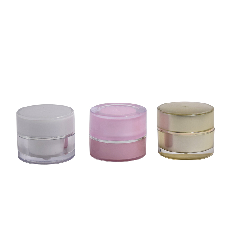 golden cylinder 5g 10g 15g 30g 50g 100g 150g 200g jar round plastic acrylic cosmetic face cream butter sleeping mask jar