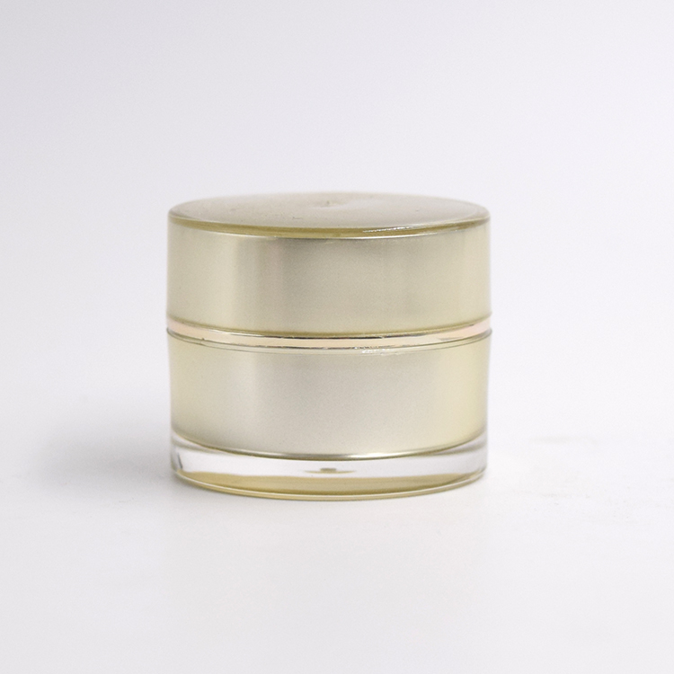 golden cylinder 5g 10g 15g 30g 50g 100g 150g 200g jar round plastic acrylic cosmetic face cream butter sleeping mask jar