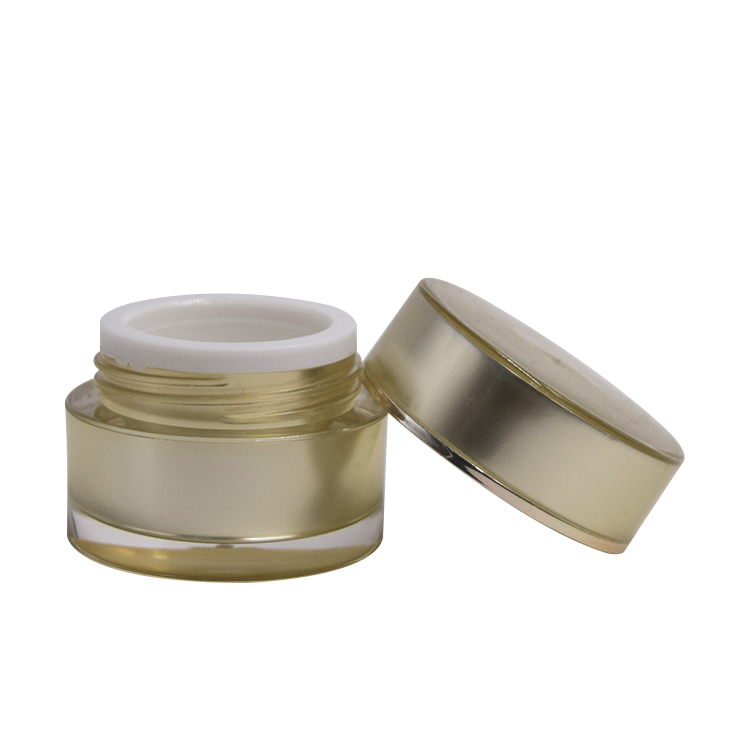 golden cylinder 5g 10g 15g 30g 50g 100g 150g 200g jar round plastic acrylic cosmetic face cream butter sleeping mask jar