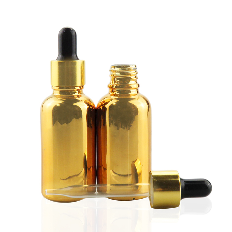 golden glass dropper bottle 30ml glass dropper bottles cosmetic gold colored serum dropper glass bottle
