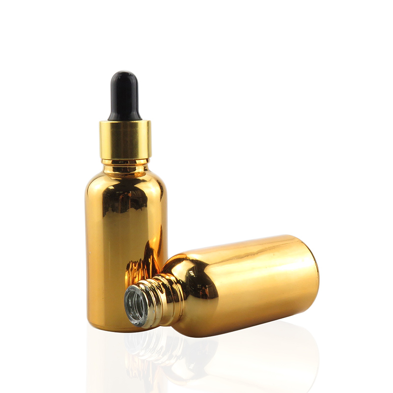 golden glass dropper bottle 30ml glass dropper bottles cosmetic gold colored serum dropper glass bottle