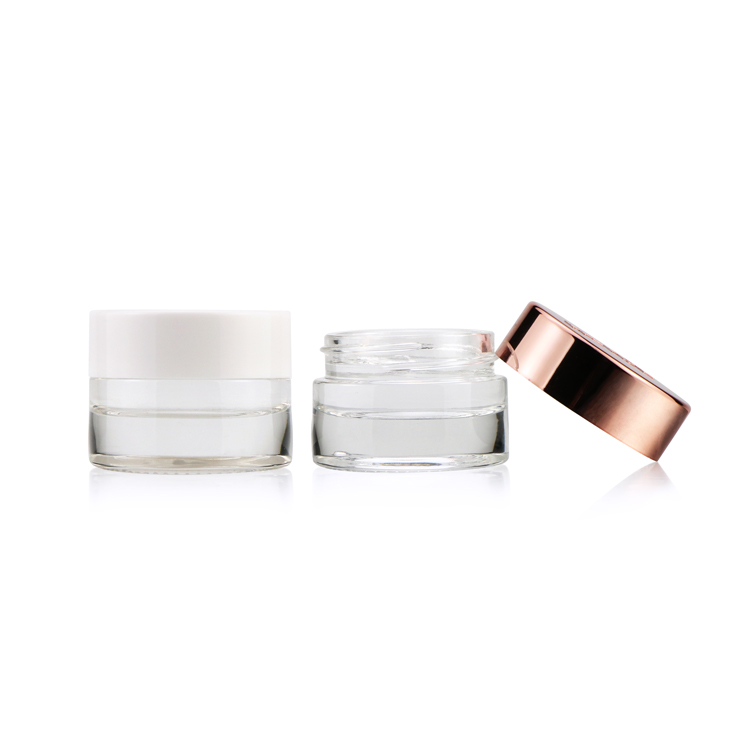 good quality 10g 15g empty lip scrub container cosmetic glass jar with electroplate gold lid