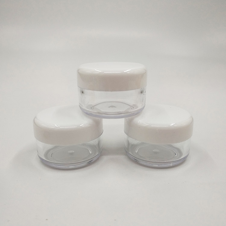 good quality 5ml round PS empty plastic cosmetic jar for cream