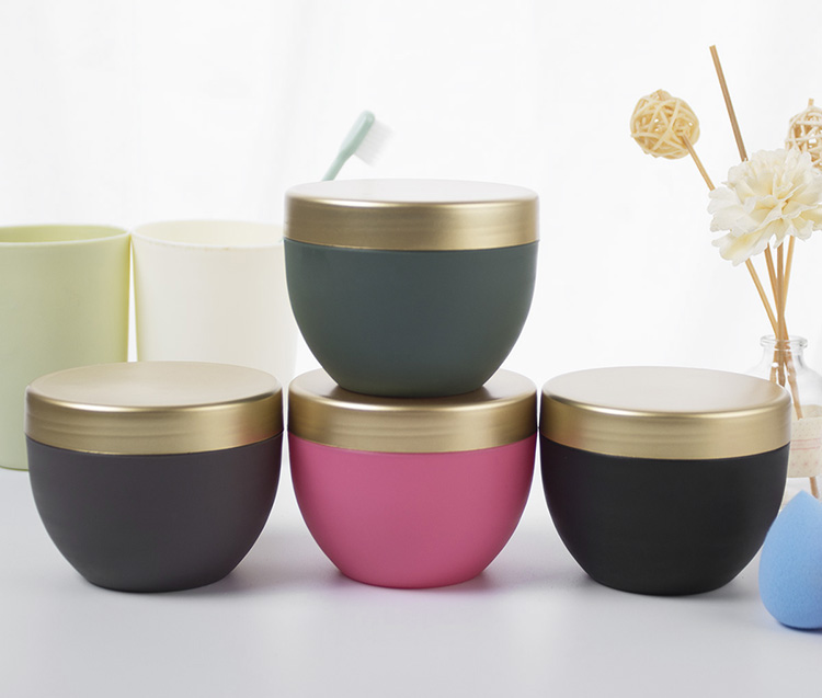 good quality luxury back cosmetic packaging jar with aluminium cap