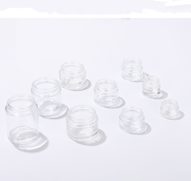 good quality luxury cosmetic round glass jar with wood lid beauty