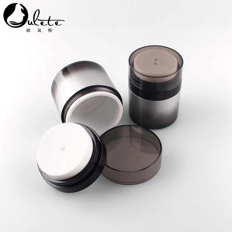 gradient black frosted refillable cosmetic cream airless moisturizer jar 15g 30g 50g 70g