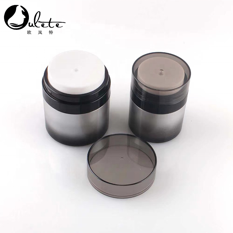 gradient black frosted refillable cosmetic cream airless moisturizer jar 15g 30g 50g 70g