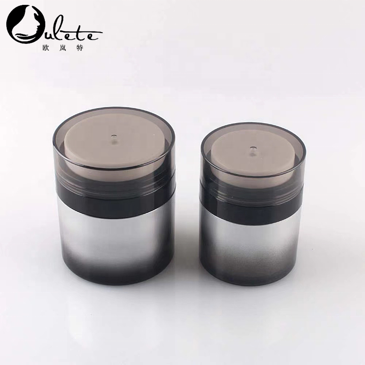 gradient black frosted refillable cosmetic cream airless moisturizer jar 15g 30g 50g 70g