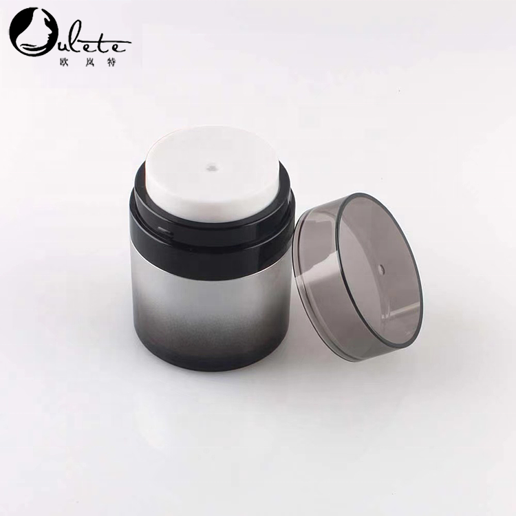 gradient black frosted refillable cosmetic cream airless moisturizer jar 15g 30g 50g 70g