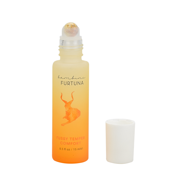 gradient frosted orange 4ml 6ml 8ml 10ml 15ml 20ml glass perfume eye serum bottle with colorful gem stone
