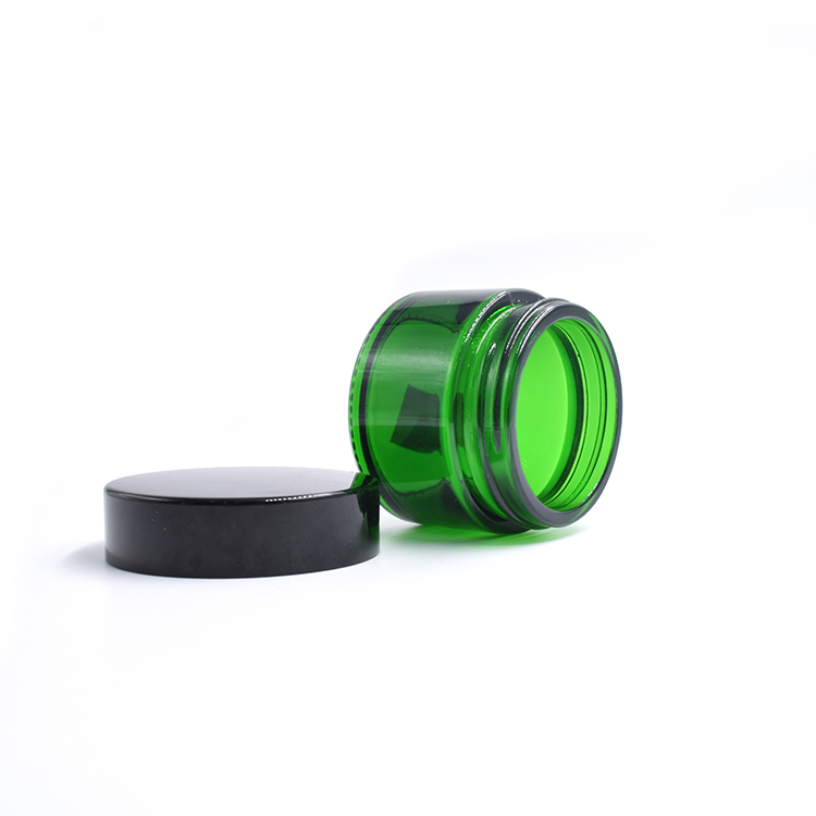 green glass container screw top cosmetic cream lotion body scrub wholesale glass jar
