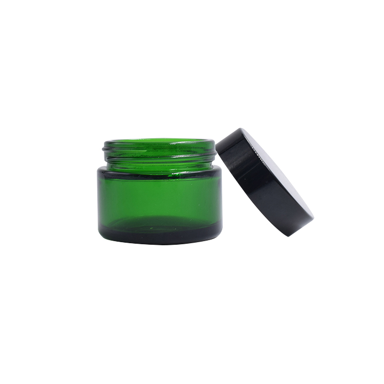 green glass container screw top cosmetic cream lotion body scrub wholesale glass jar