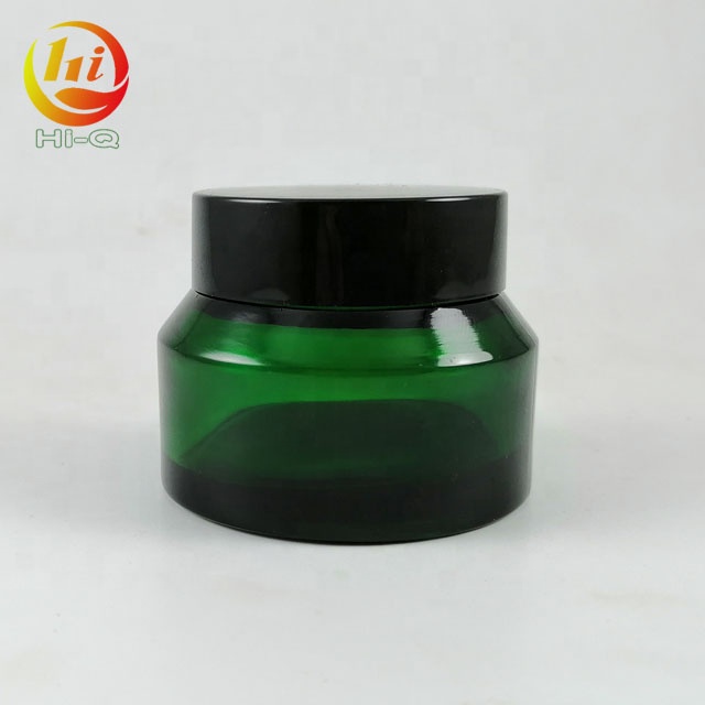 green glass jar 30g 50g inclined oblique 30 ml cream jar with black cap