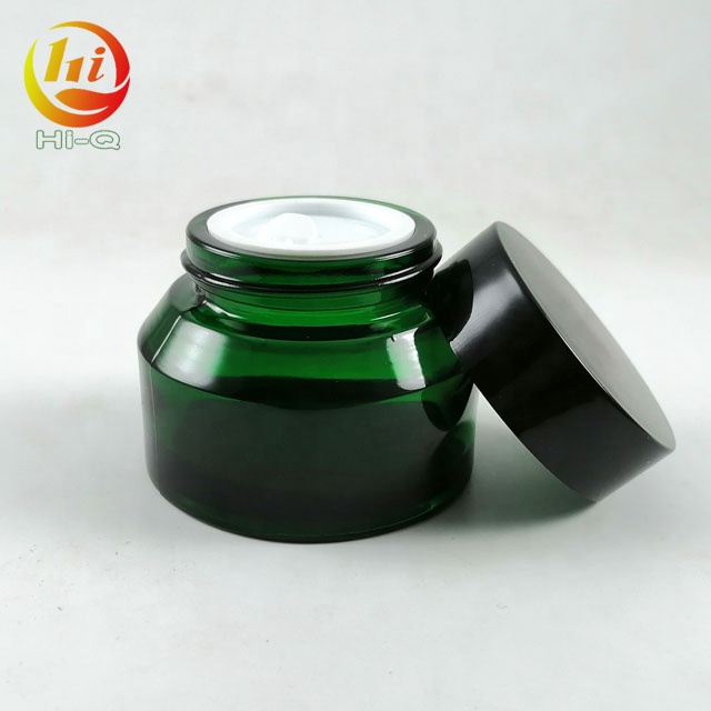 green glass jar 30g 50g inclined oblique 30 ml cream jar with black cap