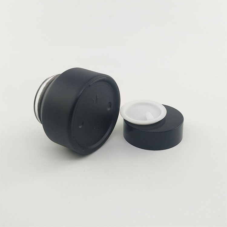 guangzhou wholesale 30ml 30g matte black glass jar with black lid for serum lotion cream packaging