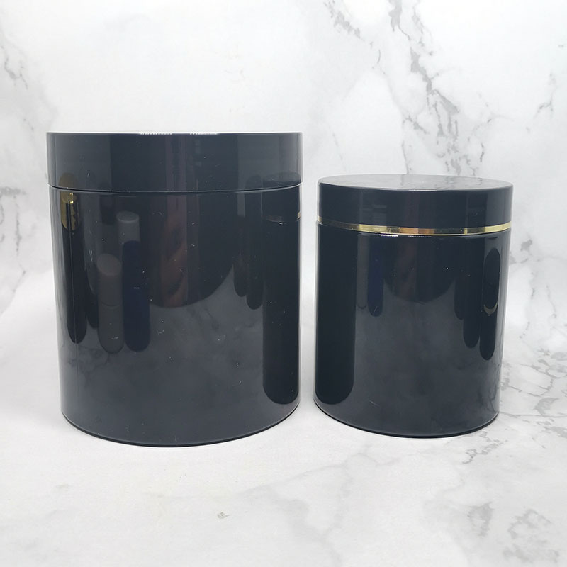 hair pomade cosmetic packaging 100ml 250ml 500ml pet black plastic jar with lid