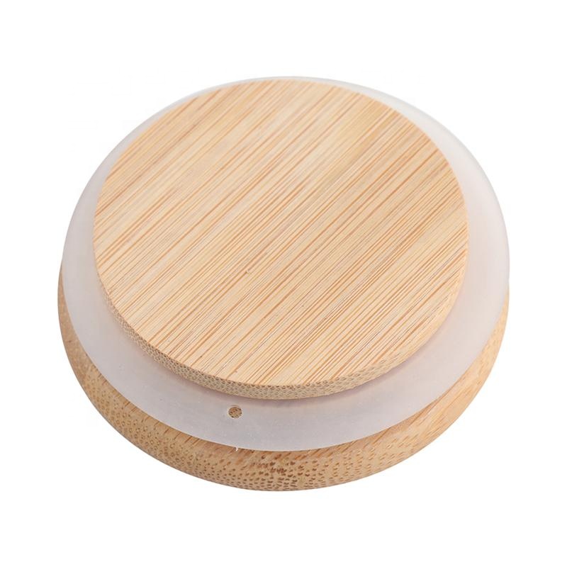 hand made high quality decorative storage glass jar straight sided glass jar bamboo lid