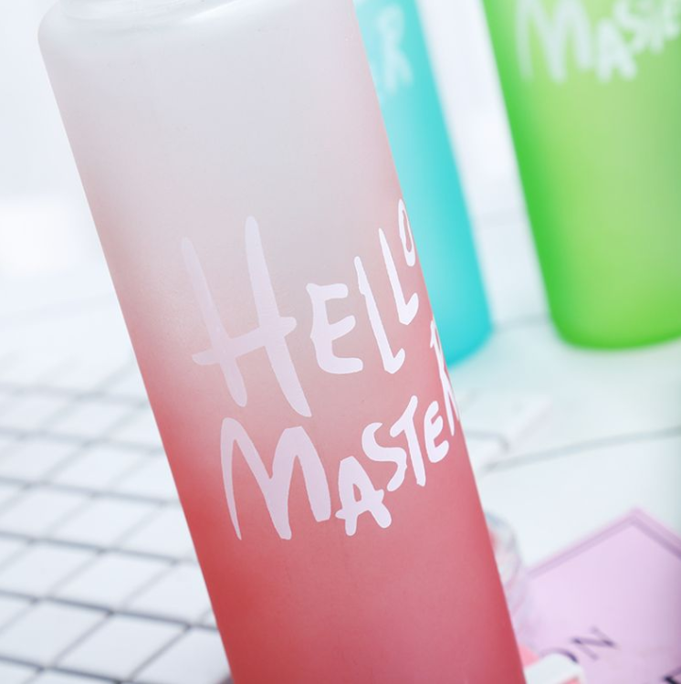 healthy clear portable water bottle in summer straight beverage bottle glass 400ml