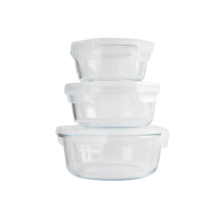 heat resistant glass storage food meal prep containers bento lunch box with PP lid