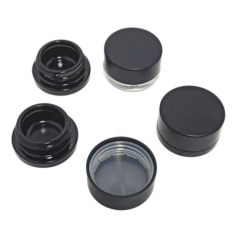 hemp cream hemp oil packaging 5ml 7ml 9ml Child Resistant Glass jar with crc lid small round glass jar