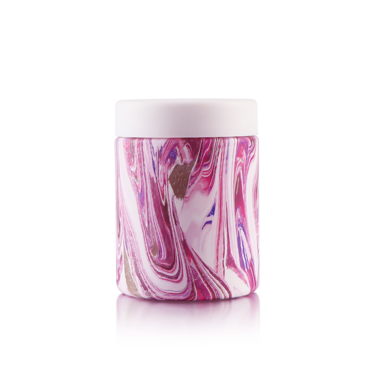 hemp leaf container Water transfer printing 1oz 2oz 3oz 4oz glass storage jar colorful glass jar frascos de vidrio pot verre
